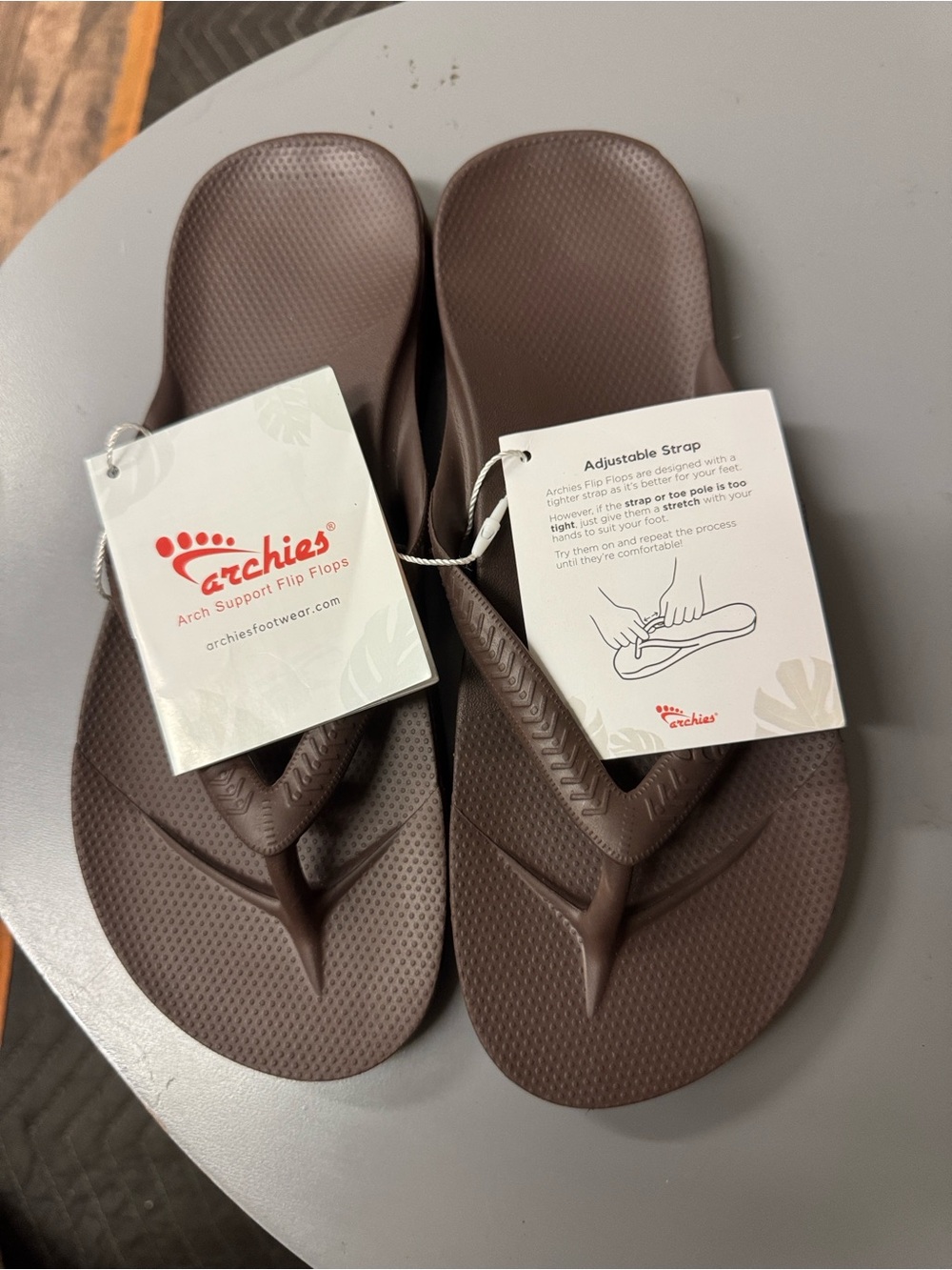 Archies Women's Arch Support Flip Flops - Brown